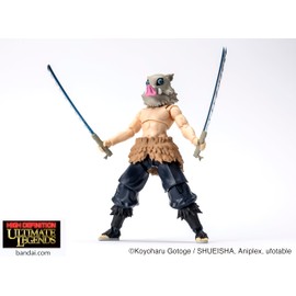 BANDAI Ultimate Legends Inosuke Hashibira Action Figure | 12.5cm Inosuke Anime Figure With 27 Points Of Articulation And Accessories | Gift Collectable Demon Slayer Anime And Manga Merch Figures