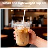 200 Pcs Clear Flat Lids Plastic Disposable PET Cup Lids
