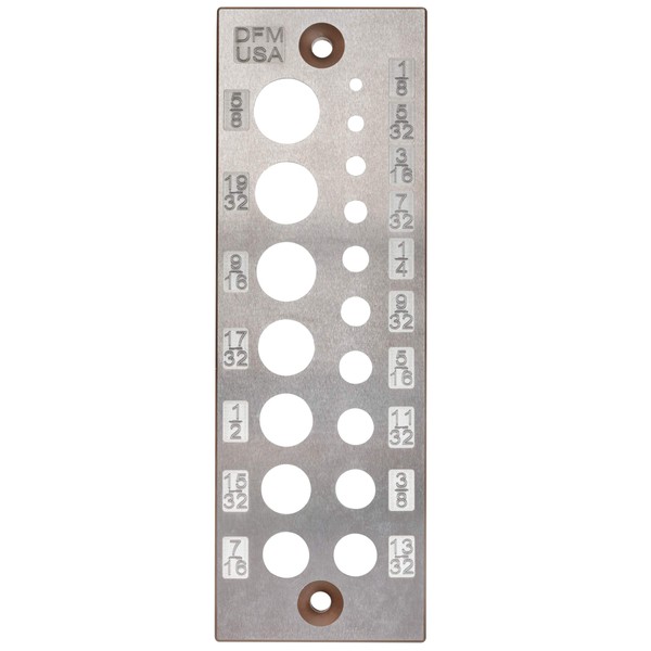 DFM A2 Steel Dowel Plate 17 Holes MADE IN USA (English 17 Holes)