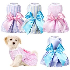 4 Pieces Dog Dresses for Small Medium Dogs Puppy Clothes Summer Princess Pet Dresses Girl Female Doggie Tutu Skirt Apparel for Chihuahua Yorkies Pup Cat Outfit(Small)