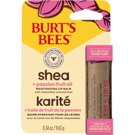 Burt's Bees Shea and Passion Fruit Oil Moisturizing Lip Balm Paper Tube, Natural Origin Lip Care, 9.6g.