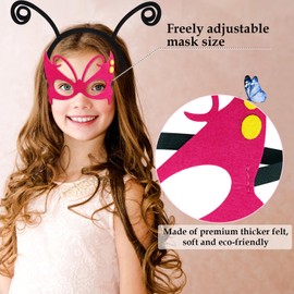 ERDOGLY Kids Butterfly Wings for Girls, Fairy Wings Costume Toddler Dress-Up Butterfly Cape Mask & Headband, Bug Toys Role Play Party Favors
