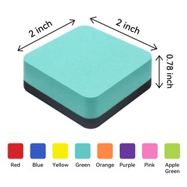 Dyshri Dry Erase Erasers, 24 Pack Magnetic Whiteboard Erasers for Kids and Students, Dry Erasers for Whiteboard, Mini Dry Erase Board Erasers for Classroom Home, and Office (Square, 8 Color)