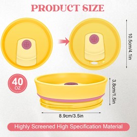 Tumbler Lids Replacement for 40oz Owala Cup, Replacement Spill Proof Splash Resistant Tumbler Lid, Reusable Tumbler Covers for Owala Cup Accessories,BPA-Free (Bright Yellow)