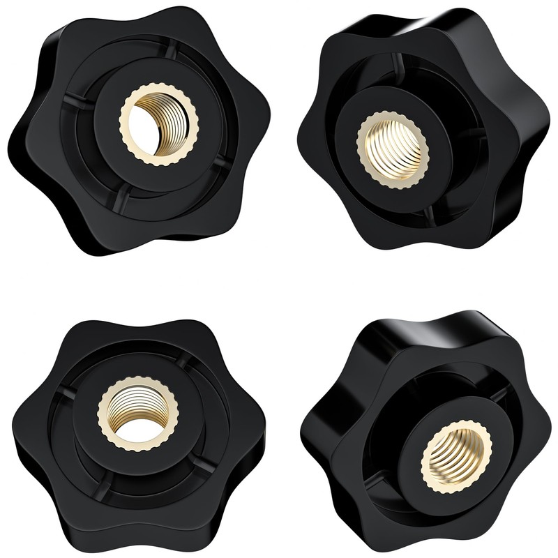 9 PCS Hex Clamping Nuts Knob,Star Shape Handle Nuts (M8)