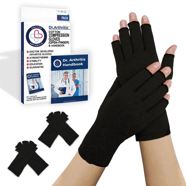 Doctor Developed Compression Gloves for Women and Men, Open-Finger Arthritis