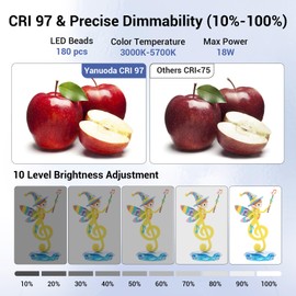 Yanuoda Portable Light Box Photography - 12"x12"x12" Foldable Lightbox with 120 LEDs (CRI 97), 6 Backdrops, Dimmable Shooting Tent Kit, 3 Light Modes, Photo Studio Light Box for Product Photography