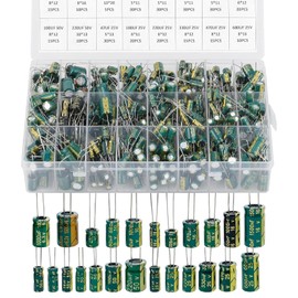 PENGLIN 460 Pcs Electrolytic Capacitors Set Aluminum Electrolytic Capacitors 6.3 V - 50 V 1uF-1500uF, 24 Types, 105℃ High Frequency