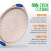NutriChef 13-Inch Non-Stick Pizza Tray - with Silicone Handle, Round
