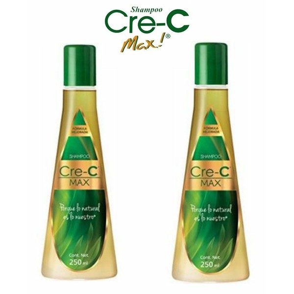 Shampoo Cre-C Max 2 Bottles 250 ml Grow Hair Loss Shampo Caida Cabello Control
