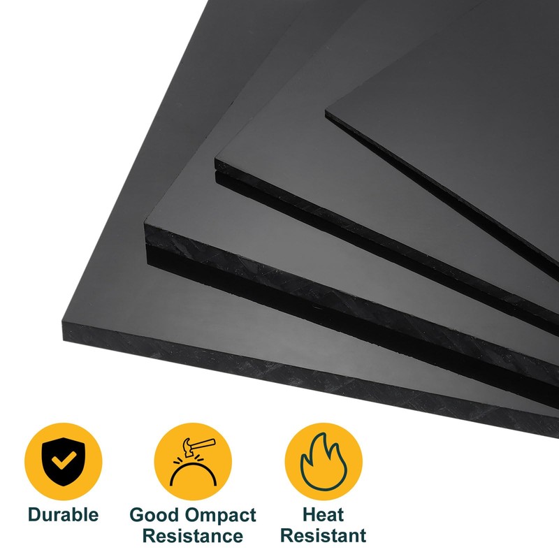 sourcing map 2 Pack ABS Plastic Sheet, 0.02" Thick 4"x6"