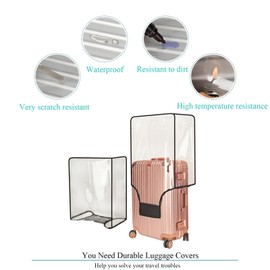 Wsstacxy Luggage Cover 3 Pieces Clear PVC Suitcase Covers for Luggage Protector Fit with 20-24-28 inch