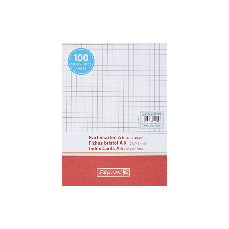 Brunnen Index Card, White A6