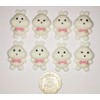 8 Handmade Edible Easter Bunnies, Cute Cupcake Sugarpaste Decorations by