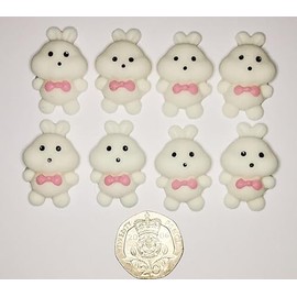 8 Handmade Edible Easter Bunnies, Cute Cupcake Sugarpaste Decorations by Fairie Blessings