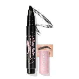 Anglicolor Lapiz De Cejas,Delineador de Cejas LíQuido,Cepillo Cejas Secado Rápido,Efecto 3D Waterproof,Larga Duracion y Acabado Natural,Tono Negro-Soft Black,Cejas Maquillaje(05 black)