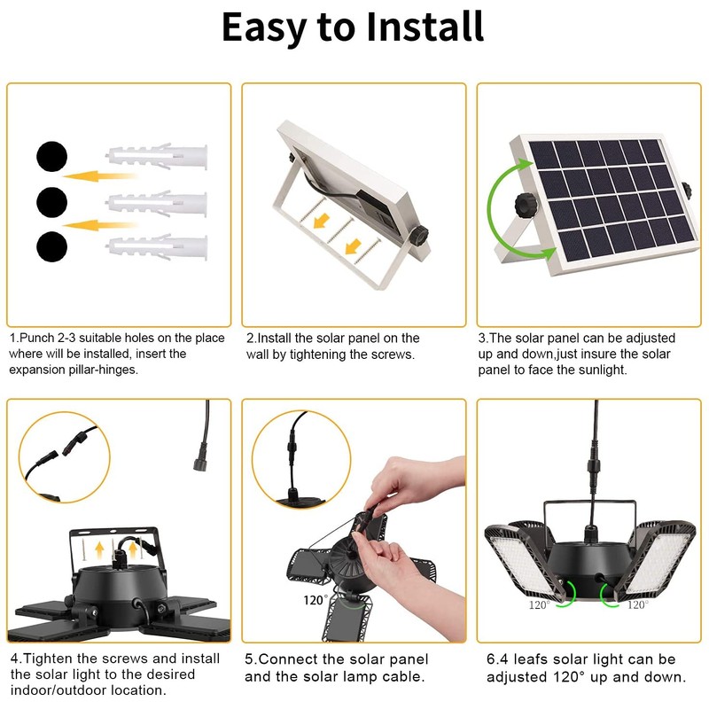 Auzev Solar Shed Light Indoor Outdoor Upgrade 176 LED 4