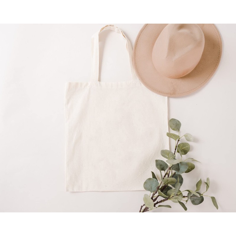 Q-TEES QTB Large Blank Heavy Duty Reusable Canvas Tote Shopping