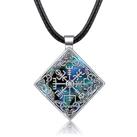 URONE Viking Necklace for Men Sterling Silver Viking Compass Vegvisir Pendant Norse Viking Jewellery Gifts for Men