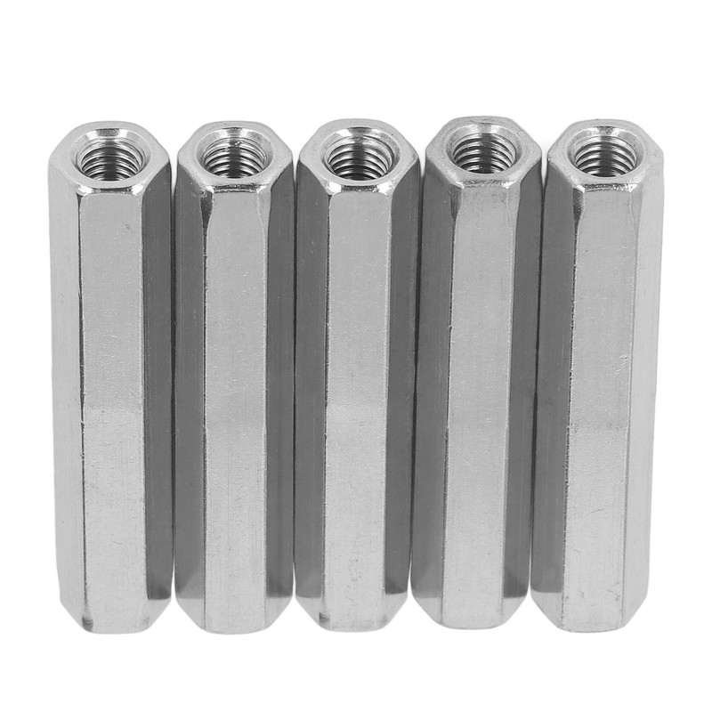 5 Pcs Hex Coupling Nut M8x1.25 75mm Length 304 Stainless