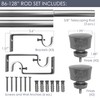 Stockton 86-128 Inch Adjustable Curtain Rod Set, 5/8 Inch Diameter