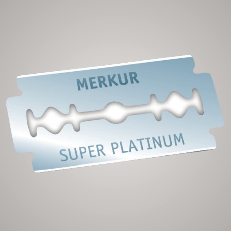 MERKUR Razor Blade Stainless Steel Super Platinum Silver 910 (Pack