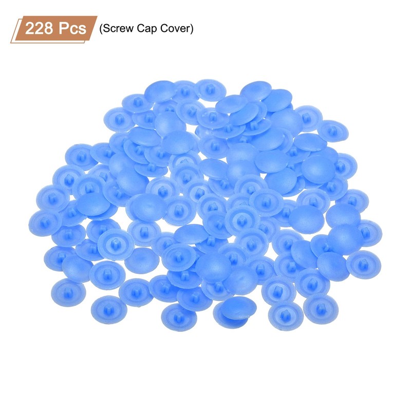 sourcing map Screw Caps, 228Pcs 12mm - Plastic Self-Tapping Screw