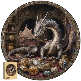 Wooden Puzzles for Adults, Unique Shape Wood Jigsaw Puzzle with Wooden Box, Dragon, 732 Piece(XXLarge)