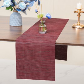 Myir JUN Table Runner, Modern Table Runner, Washable Table Runner, Outdoor Heat-Insulated PVC for Homes, Restaurants, Hotels etc. 30 x 140 cm (Red)