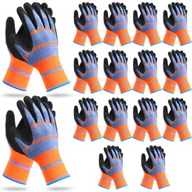 Relaxweex 16 Pairs Cut Resistant Gloves Safety Work Gloves PU Work Gloves Microfoam Nitrile Coated with Polyurethane Coated Smooth Grip on Palm Fingers for Men and Women for General Duty Work, Uniform