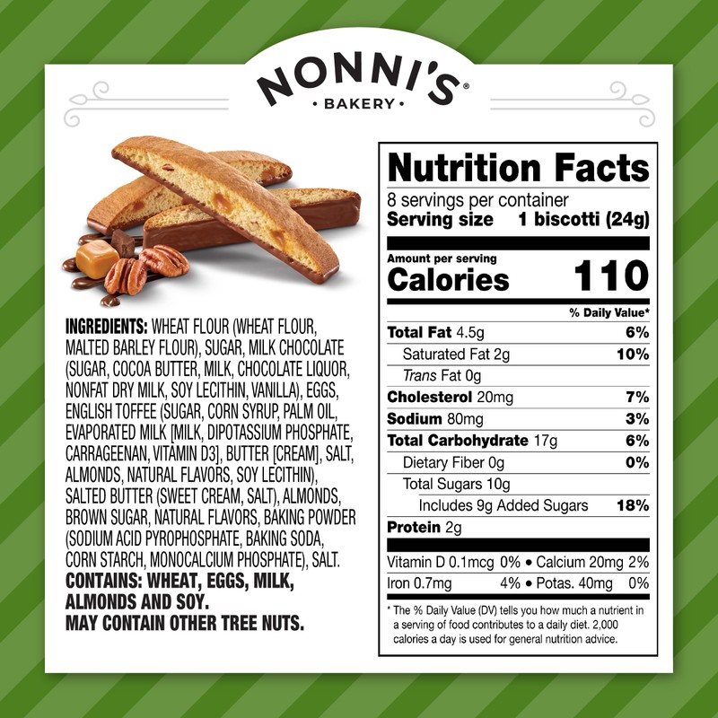 Nonni's, Toffee Almond Biscotti, 6.88 Ounce