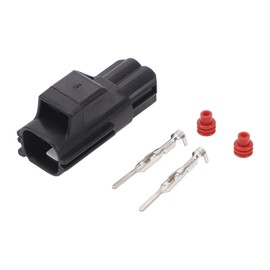 A ABSOPRO 2 Pin Electrical Multipurpose Connector 1.8mm Series Waterproof Male Connect Plug for Volvo Plastic Copper Black 1 Set