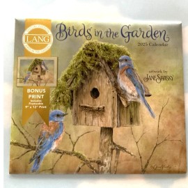 Lang 2025 Wall Calendar Birds in the Garden Jane Shasky NEW