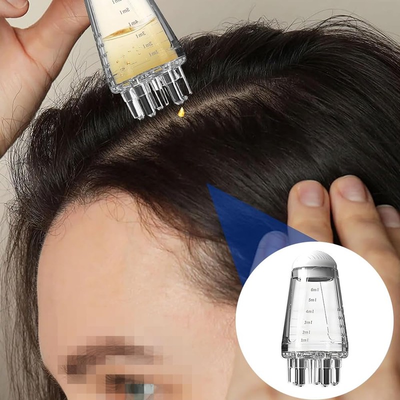 POFET Applicator Hair Bottle Head Oil Roller Ball Massage Comb