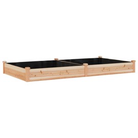 vidaXL Solid Wood Fir Garden Raised Bed with Liner 94.5"x47.2"x9.8" - Ample Space for Plants, Vegetables, Herbs - Ideal for Garden, Patio Decor