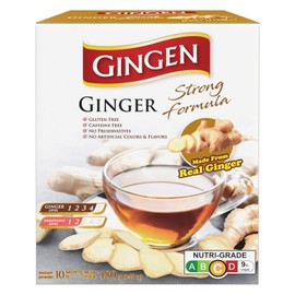 Gingen Instant Strong Formula Ginger Tea 18 g (Pack of 10 Sachets)