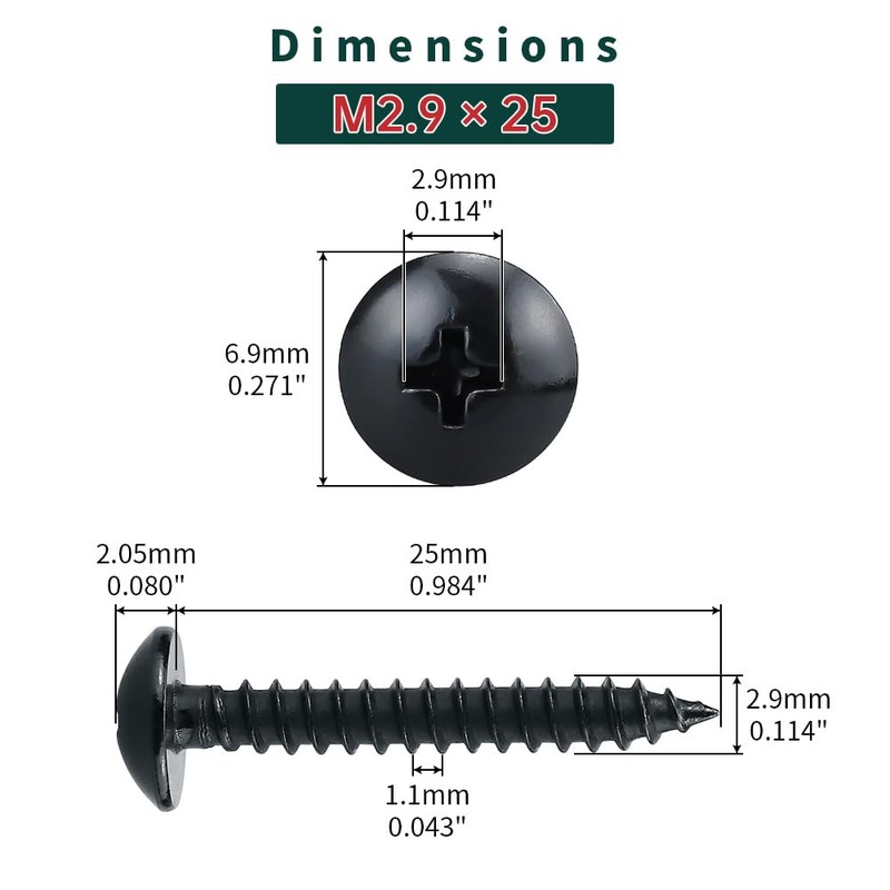#6 x 1/4" Truss Head Wood Screws (100 pcs), 18-8