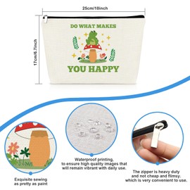 Frog Gifts for Women Frog Lover Makeup Bag Inspirational Gift for Her Daughter Sister Bestie Frog Themed Cosmetic Bag Christmas Birthday Graduation Present Travel Toiletry Pouch Animal Lovers Gift