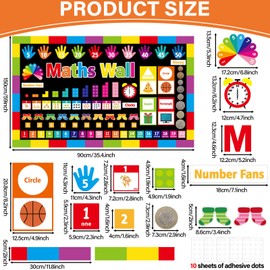 Math Bulletin Board Set Back to School Classroom Decorations Number Learning Mathematical Knowledge Poster Math Signs Cutouts Teaching Props for Nursery Preschool Wall Door Decor Teacher Supplies