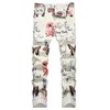 Men's Casual Skinny Pants Butterfly Foral New York Printed Denim