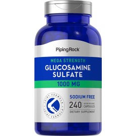 Piping Rock Glucosamine Sulfate | 1000mg | 240 Capsules | Mega Strength | Joint Formula | Sodium Free | Non-GMO, Gluten Free Supplement