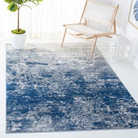 Safavieh Brentwood Collection 8' Square Grey/Navy BNT822G Modern Abstract Non-Shedding Area Rug