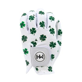 MULLIGAN HOOLIGAN Golf Glove | Premium Cabretta Leather & Mesh, Breathable Moisture-Wicking Comfort, Unique Standout Design for Men & Women Left Hand Right (Clover Luck, Medium, Right)