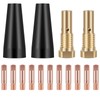 Abizarch 15Pcs MIG Welding Kit Flux Core Gasless Nozzle 0.8/0.9mm