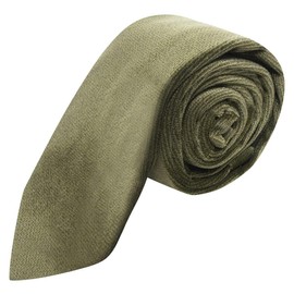 King & Priory Luxury Olive Green Textured Velvet Necktie, Tie