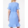 ONLY Women’s Wrap Dress, Blue Bonnet/Aop: Confetti Dot, 32