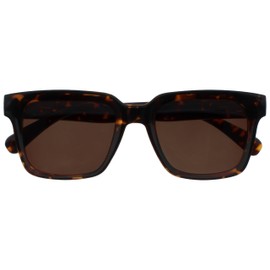 OPULIZE ERA Sunglasses - Brown Tinted Lens - Anti-reflective & Anti-Glare - Polarised Lenses With UV400 Protection - Oversized Rectangular Frame - Spring Hinges - Brown Tortoiseshell - Mens Womens