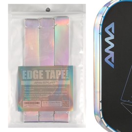 AMA SPORT Pickleball Paddle Edge Guard Tape 3 Pack Laser Protection Tapes 23mm Width Pickleball Edge Guard Tape Perfectly Fit Curved Without Wrinkling (Silver)