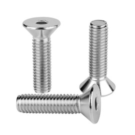 SZJIUZYD #6-32 x 3/8" Flat Head Socket Cap Screws Countersunk Bolts 304 Stainless Steel, Fully Thread, 50 PCS