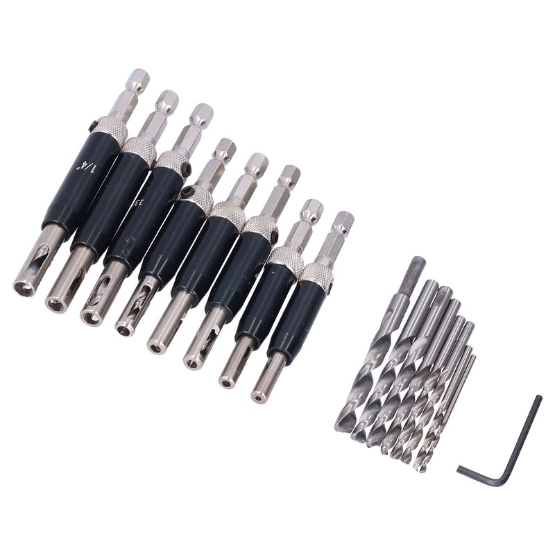 17pcs Hinge Drills Set Self Centering Door Drill Bit Kit